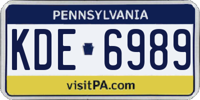 PA license plate KDE6989