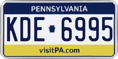 PA license plate KDE6995