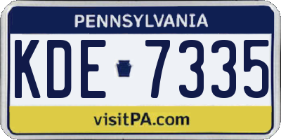 PA license plate KDE7335