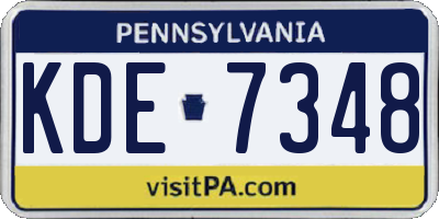 PA license plate KDE7348