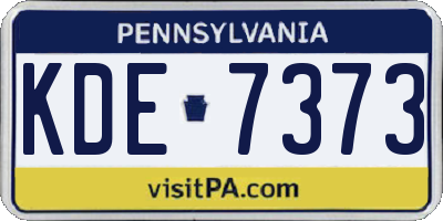 PA license plate KDE7373