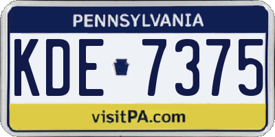 PA license plate KDE7375