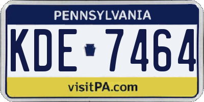 PA license plate KDE7464