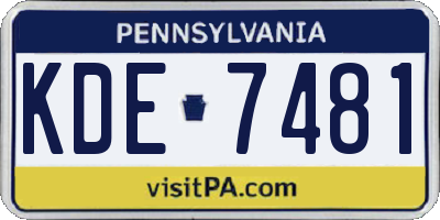 PA license plate KDE7481