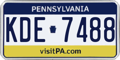 PA license plate KDE7488