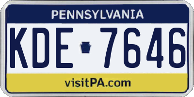 PA license plate KDE7646