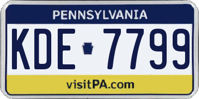 PA license plate KDE7799