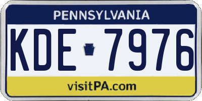 PA license plate KDE7976