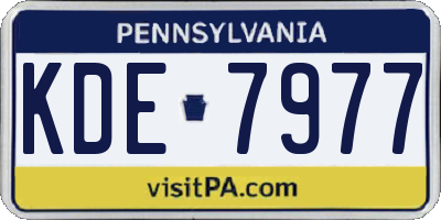 PA license plate KDE7977