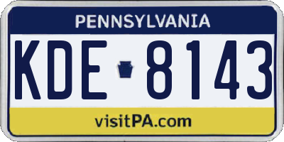 PA license plate KDE8143
