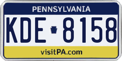 PA license plate KDE8158