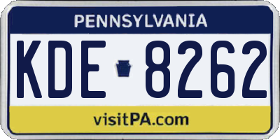 PA license plate KDE8262
