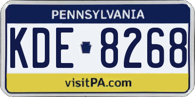 PA license plate KDE8268