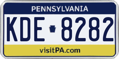 PA license plate KDE8282