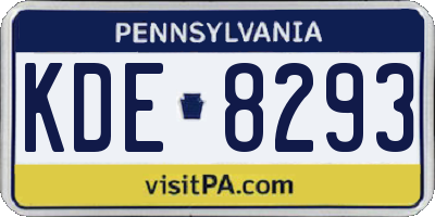 PA license plate KDE8293