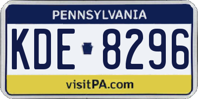 PA license plate KDE8296