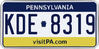 PA license plate KDE8319