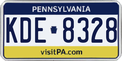 PA license plate KDE8328