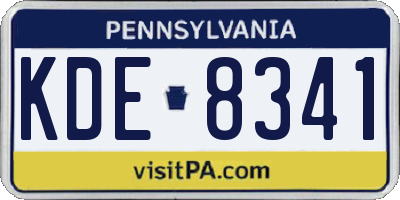 PA license plate KDE8341