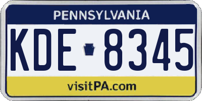 PA license plate KDE8345