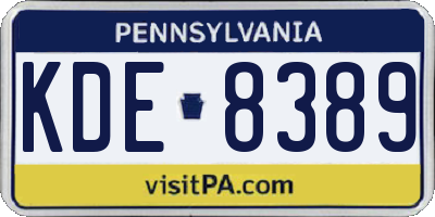 PA license plate KDE8389