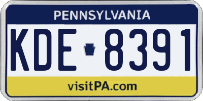 PA license plate KDE8391