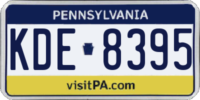 PA license plate KDE8395
