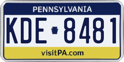 PA license plate KDE8481