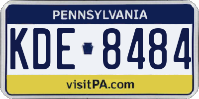 PA license plate KDE8484