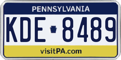 PA license plate KDE8489
