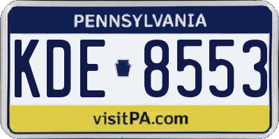 PA license plate KDE8553