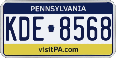 PA license plate KDE8568