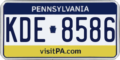 PA license plate KDE8586