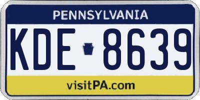 PA license plate KDE8639