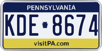 PA license plate KDE8674