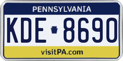 PA license plate KDE8690