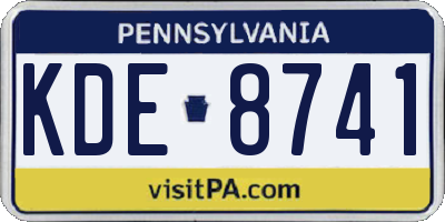 PA license plate KDE8741