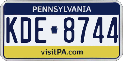 PA license plate KDE8744