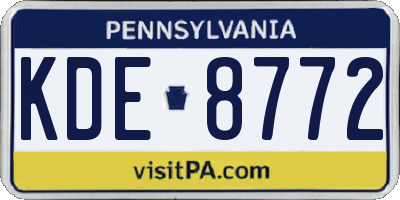 PA license plate KDE8772