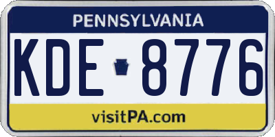 PA license plate KDE8776