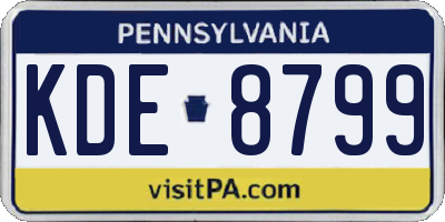PA license plate KDE8799
