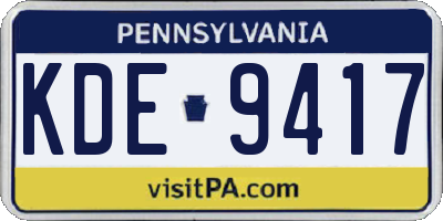 PA license plate KDE9417