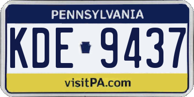 PA license plate KDE9437