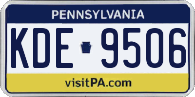 PA license plate KDE9506