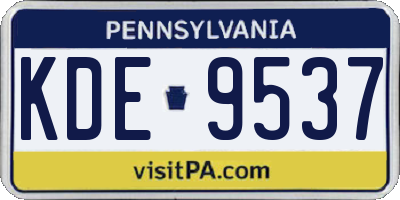 PA license plate KDE9537