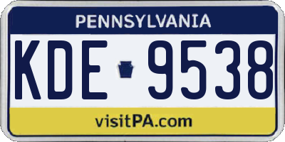 PA license plate KDE9538