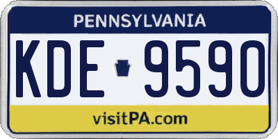 PA license plate KDE9590