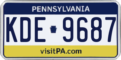 PA license plate KDE9687