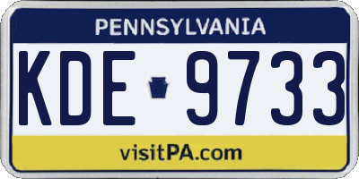 PA license plate KDE9733