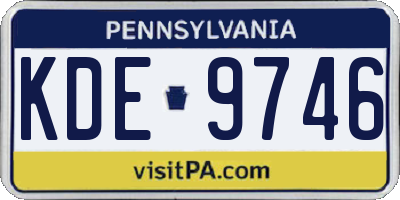 PA license plate KDE9746
